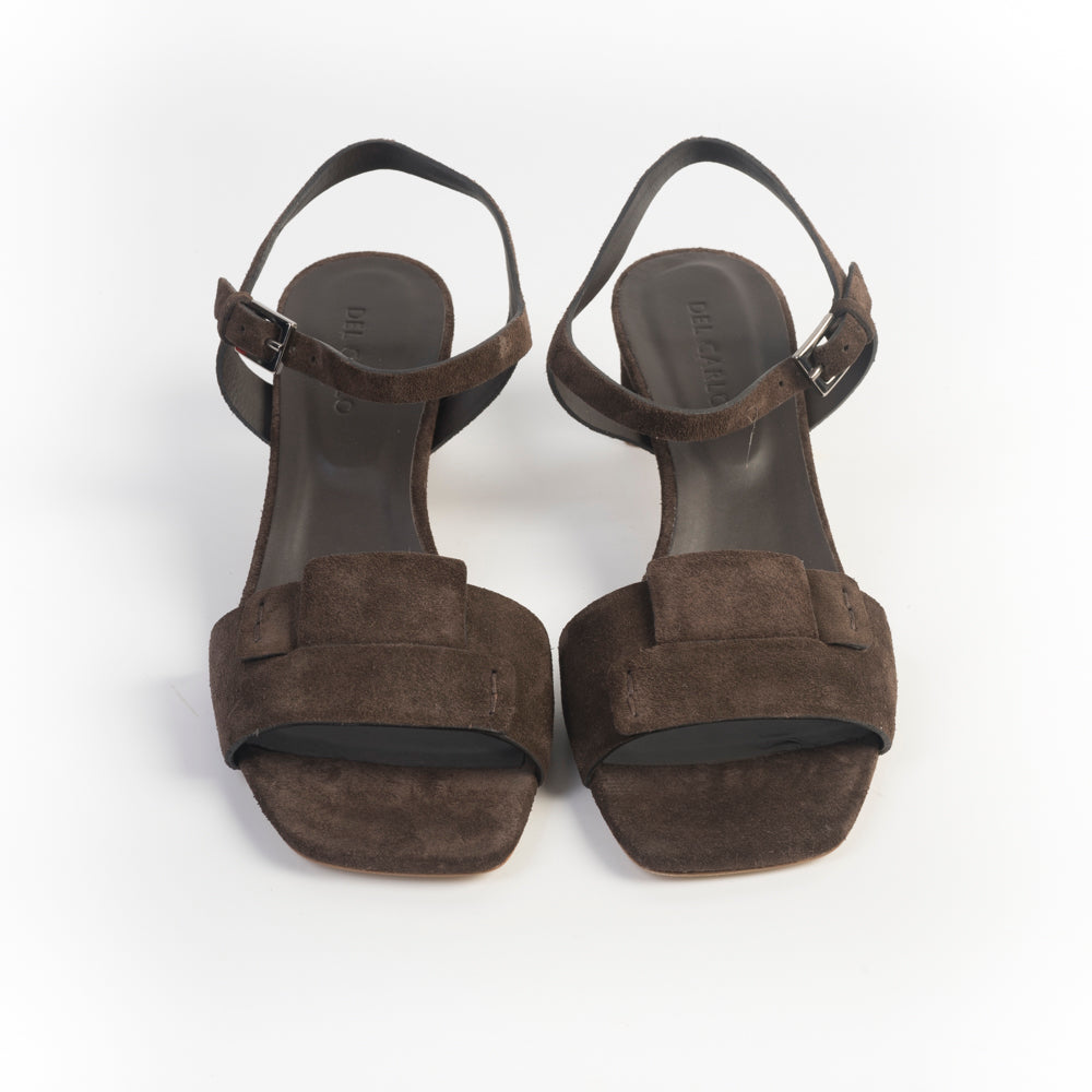 DEL CARLO - Sandali con Tacco - Moor - 12118 - Camoscio Caffè