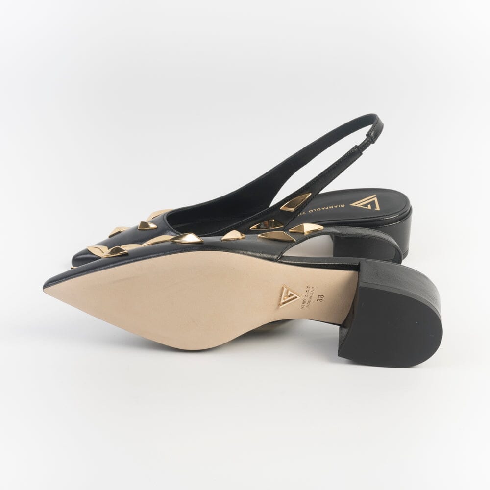 GIAMPAOLO VIOZZI - Sling Back - JA415B - Nero Borchie Scarpe Donna GIAMPAOLO VIOZZI - Collezione Donna