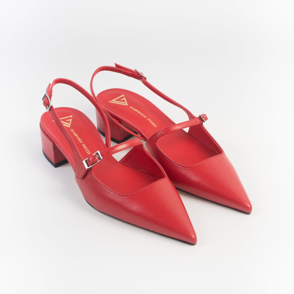 GIAMPAOLO VIOZZI - Sling Back - JA231 - Nappa Rosso Scarpe Donna GIAMPAOLO VIOZZI - Collezione Donna