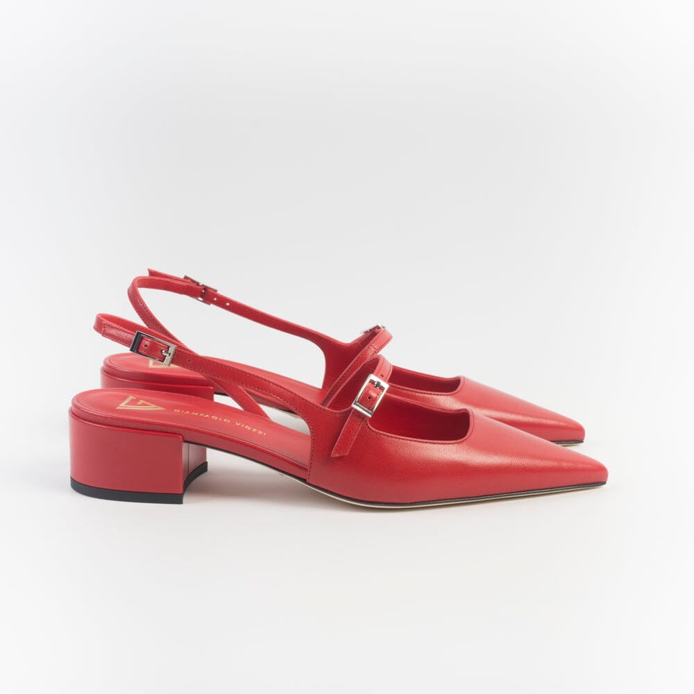 GIAMPAOLO VIOZZI - Sling Back - JA231 - Nappa Rosso Scarpe Donna GIAMPAOLO VIOZZI - Collezione Donna