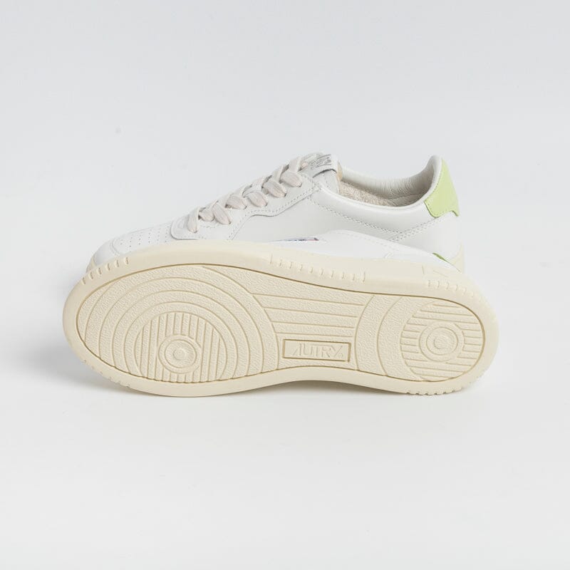 AUTRY LL60 - Sneakers LOW WOM ALL LEAT - Bianco/Verde Mela Scarpe Donna AUTRY - Collezione donna 