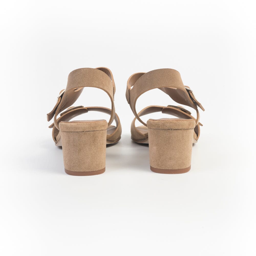 JUAN LACARCEL - Sandali con Tacco - X2545 - Santa Cruz - Camoscio Cuoio Scarpe Donna JUAN LACARCEL - Collezione Donna