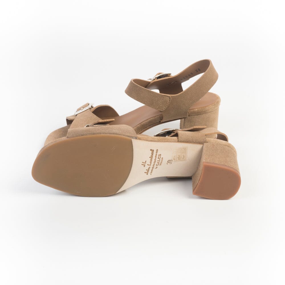 JUAN LACARCEL - Sandali con Tacco - X2545 - Santa Cruz - Camoscio Cuoio Scarpe Donna JUAN LACARCEL - Collezione Donna