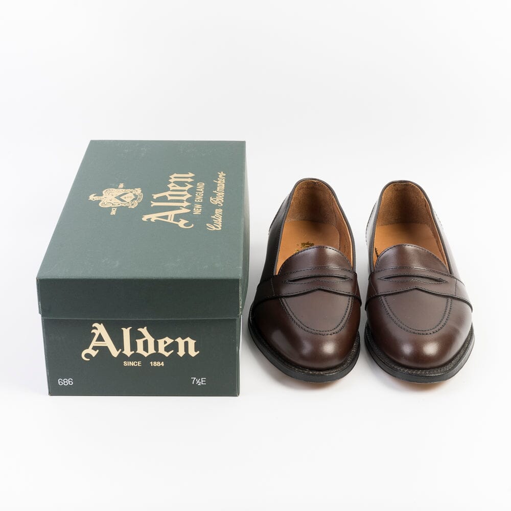 ALDEN - 686 - Mocassino Full Strap - Dark Brown Scarpe Uomo Alden