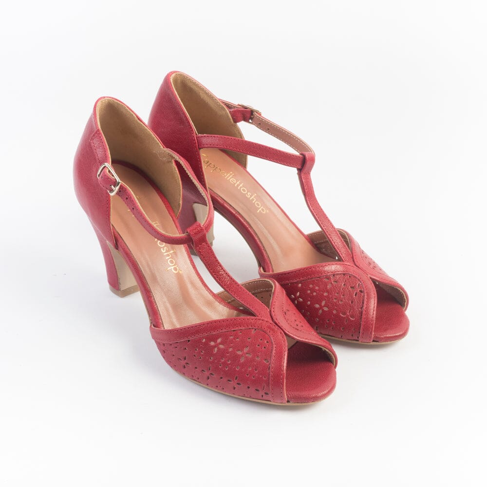 CappellettoShop - Sandali con Tacco - 3675 - Pamplona Rosso Scarpe Donna CappellettoShop