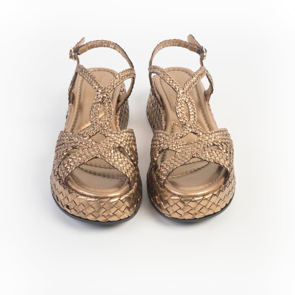 PONS QUINTANA - Sandali Zeppa - MAUI 10834 - Oassi laminato Bronzo Scarpe Donna PONS QUINTANA