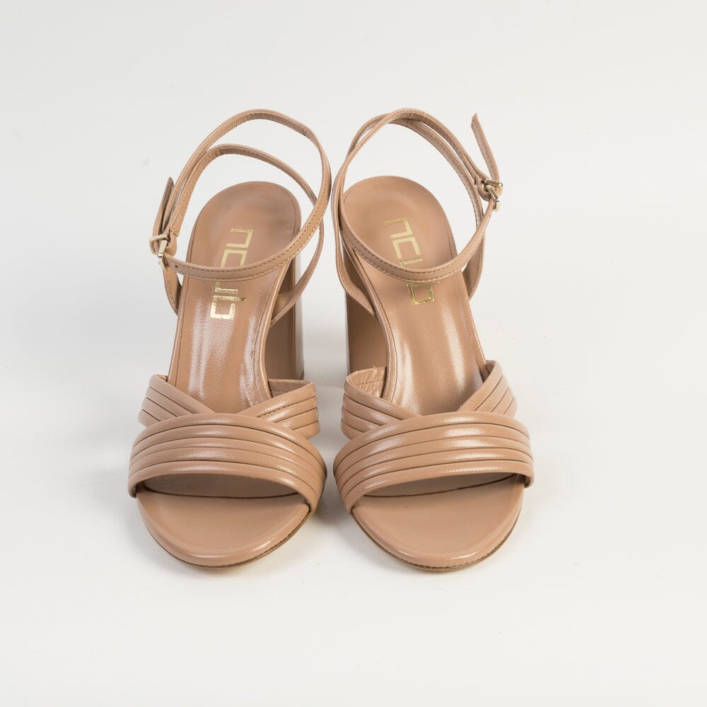 NCUB - Sandali con Tacco - FENTY92 - Pelle Torrone Naturale Scarpe Donna NCUB