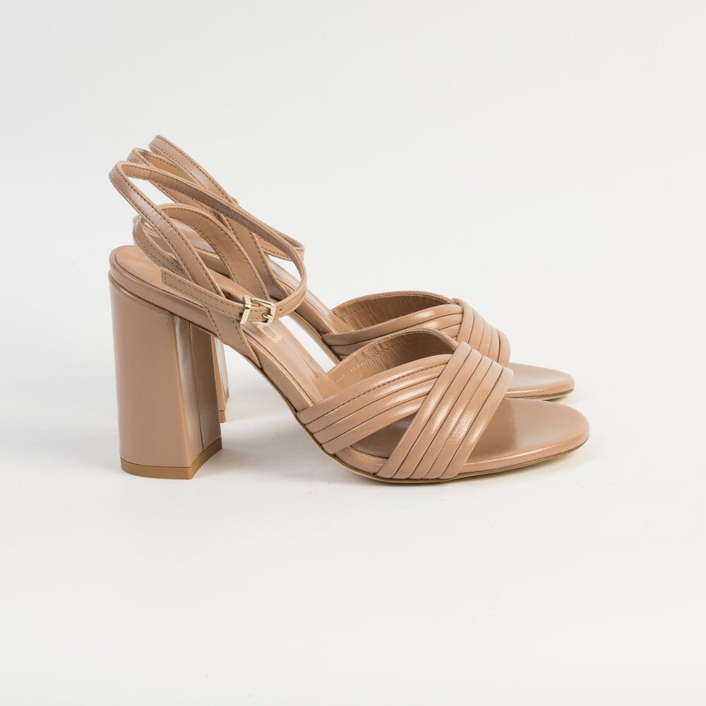 NCUB - Sandali con Tacco - FENTY92 - Pelle Torrone Naturale Scarpe Donna NCUB