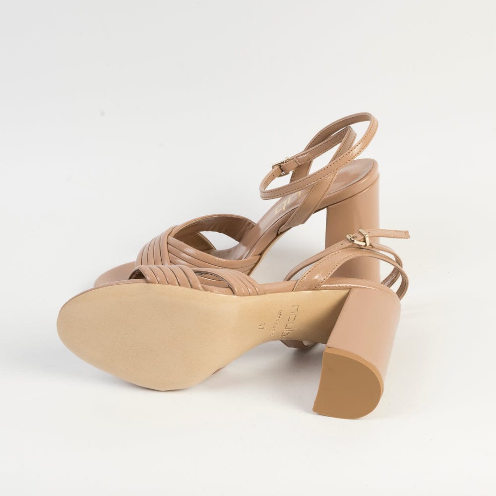 NCUB - Sandali con Tacco - FENTY92 - Pelle Torrone Naturale Scarpe Donna NCUB