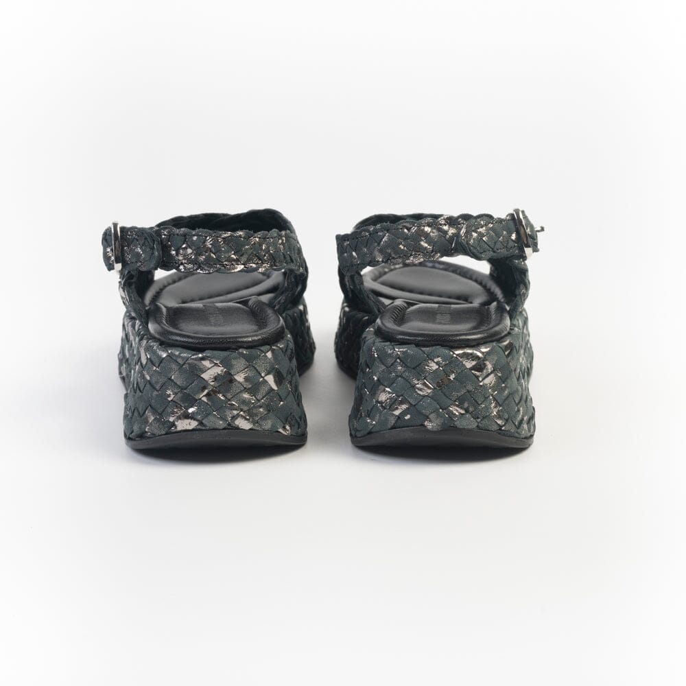 PONS QUINTANA - Sandali Zeppa - MAUI 10829 - Nero incrociato Scarpe Donna PONS QUINTANA