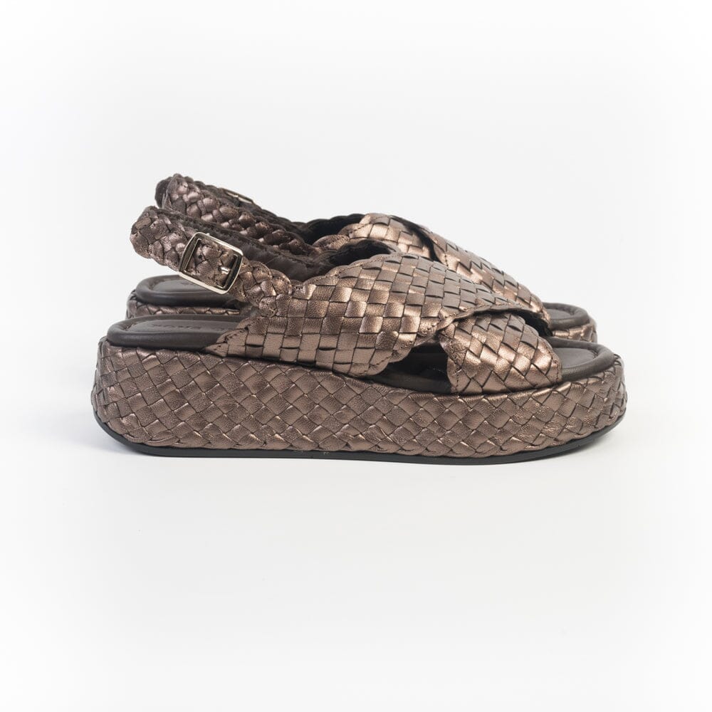 PONS QUINTANA - Sandali Zeppa - MAUI 10829 - Espresso metallizzato Scarpe Donna PONS QUINTANA