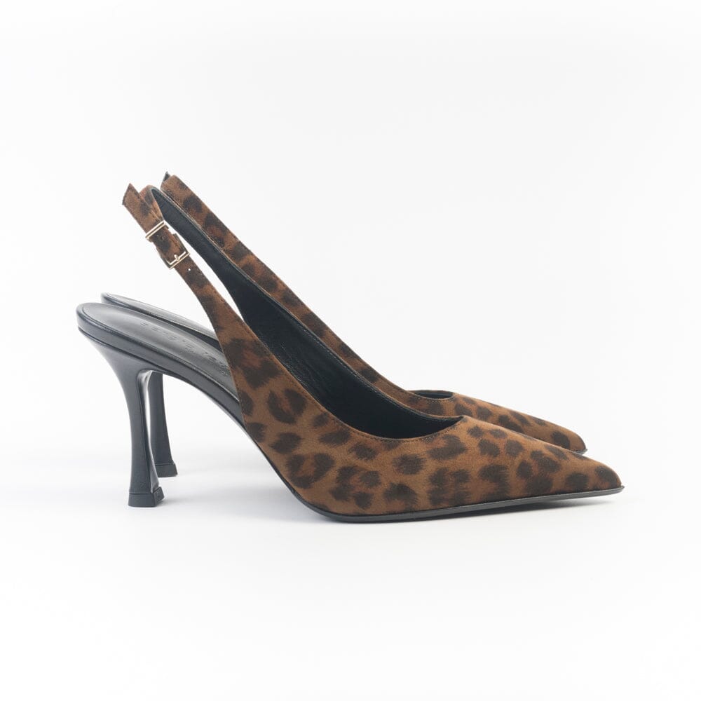 SERGIO LEVANTESI - Sling Back - DARIA6 - Leo Velvet Brown Scarpe Donna SERGIO LEVANTESI