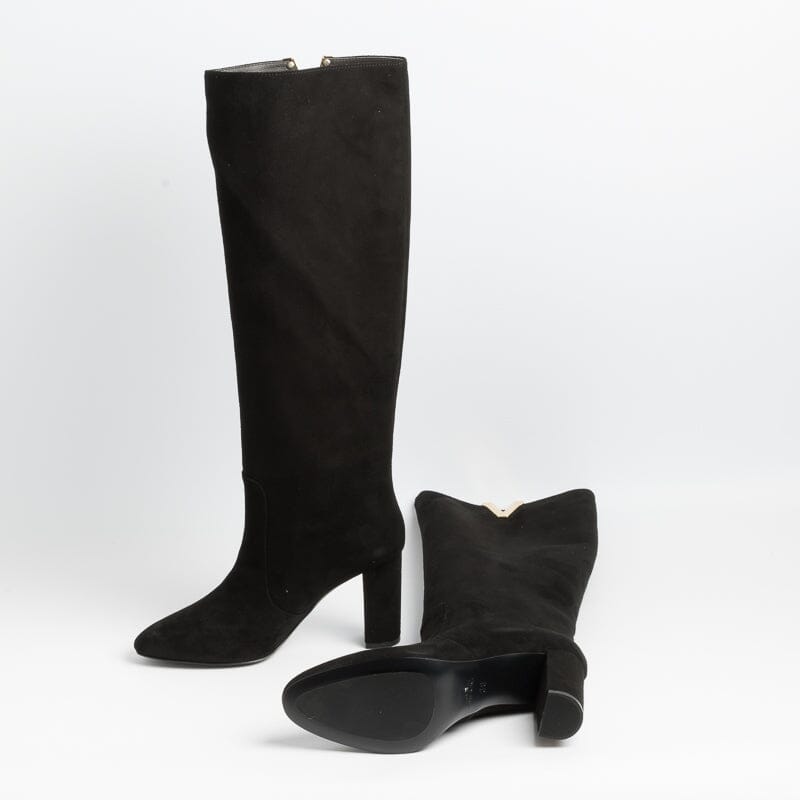 VIA ROMA 15 - Stivali 3865 - Camoscio Nero Scarpe Donna Via Roma 15