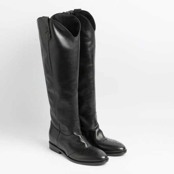 STRATEGIA - Texan Boot A5679 - Black Talc Strategia Women's Shoes