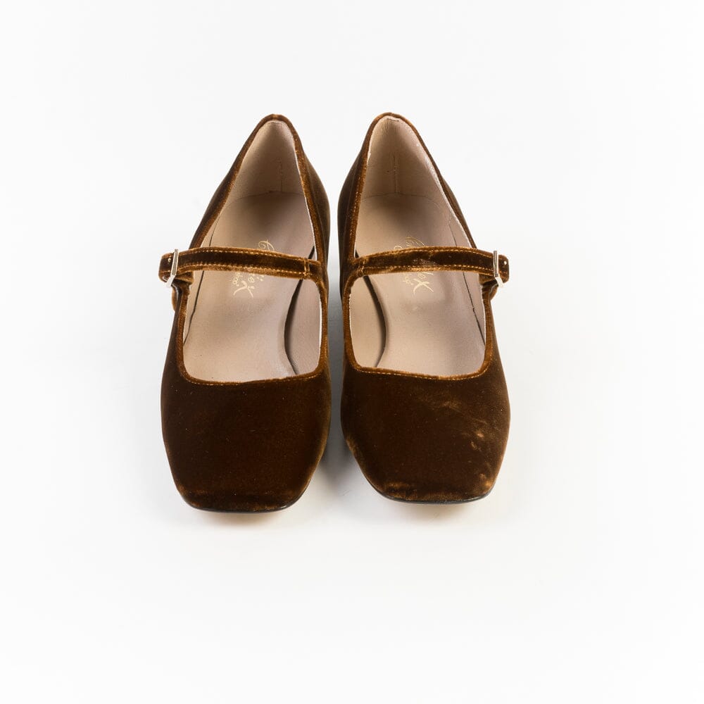 CHEVILLE - Mary Jane - Fiamma - Velluto Cachi Scarpe Donna CHEVILLE