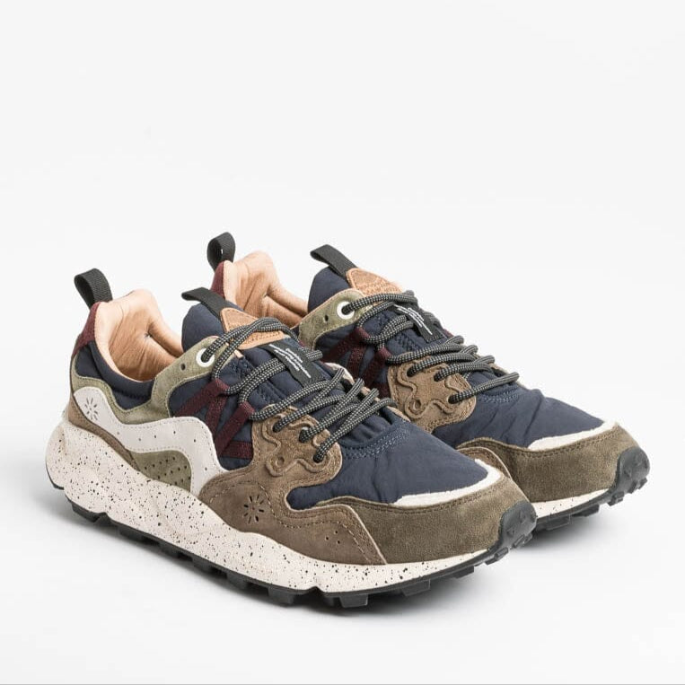 FLOWER MOUNTAIN - Sneakers Yamano 3 - 3D38 Blu/ Marrone Scarpe Uomo FLOWER MOUNTAIN