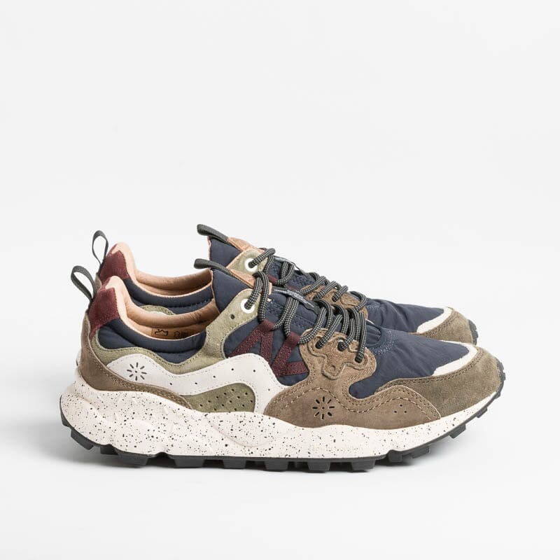 FLOWER MOUNTAIN - Sneakers Yamano 3 - 3D38 Blu/ Marrone Scarpe Uomo FLOWER MOUNTAIN