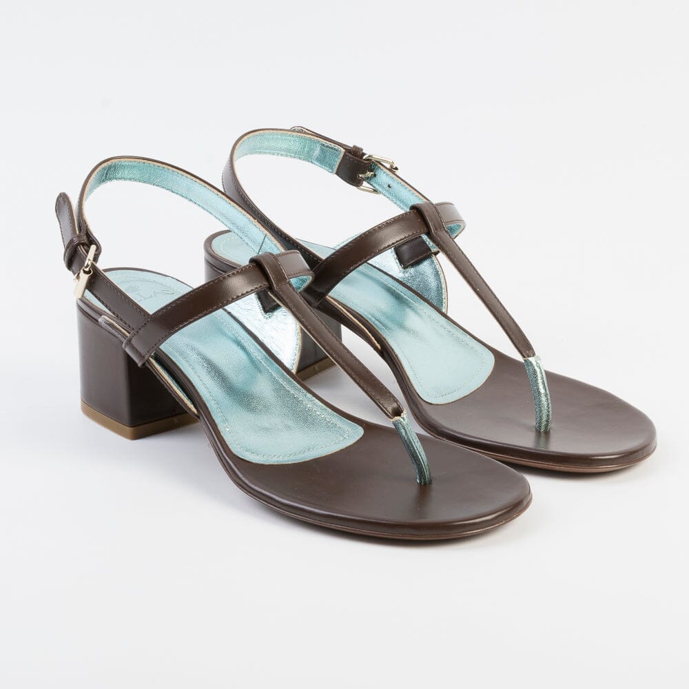 RELAC - Sandali con Tacco Mod. 004 - Pelle Testa di Moro Scarpe Donna RELAC