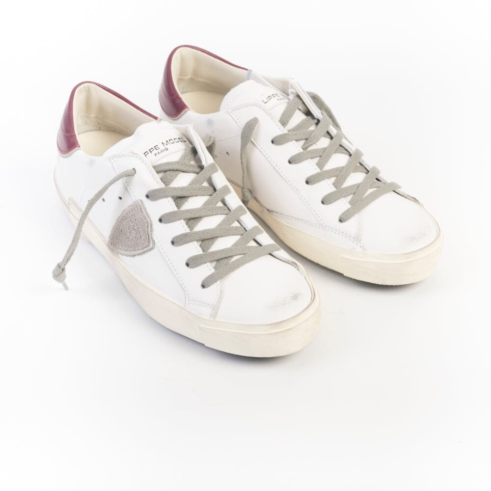 PHILIPPE MODEL - Sneakers - PRLU V038 - Bianco bordeaux Scarpe Uomo Philippe Model Paris