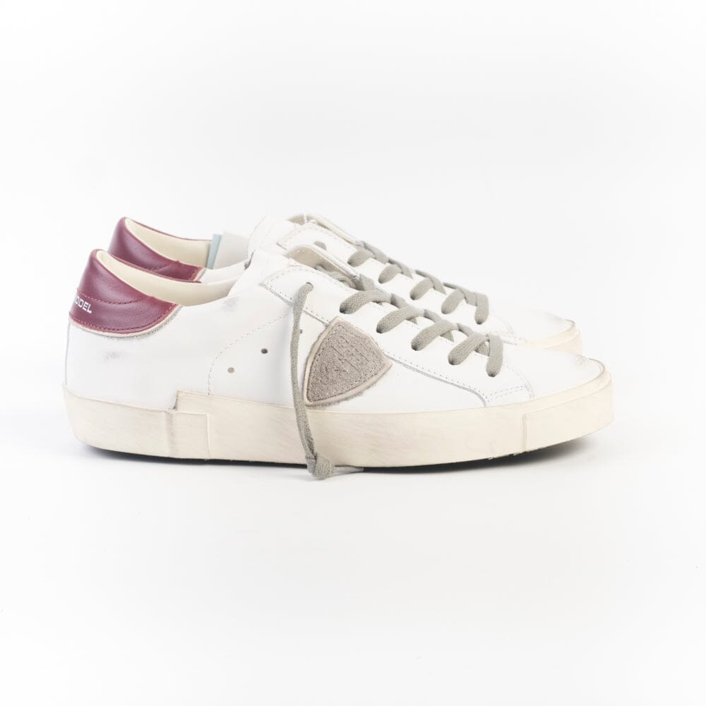 PHILIPPE MODEL - Sneakers - PRLU V038 - Bianco bordeaux Scarpe Uomo Philippe Model Paris