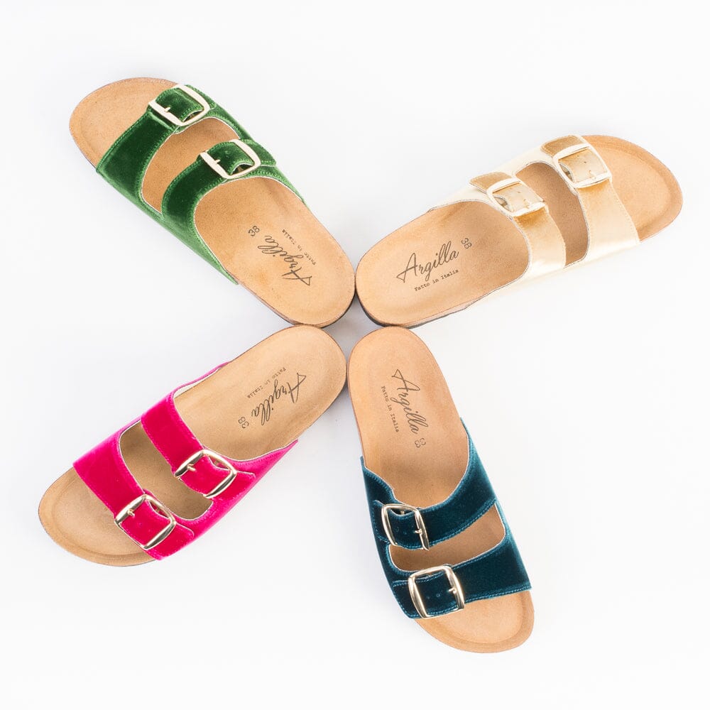 ARGILLA - Sandali Bassi - OSAKA - Velluto Gold Scarpe Donna ARGILLA - Collezione Donna