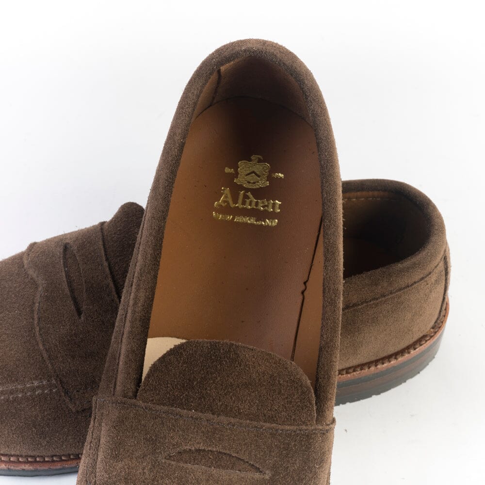 ALDEN - 6224L - Mocassino Sfoderato - Camoscio Dark Brown Scarpe Uomo Alden