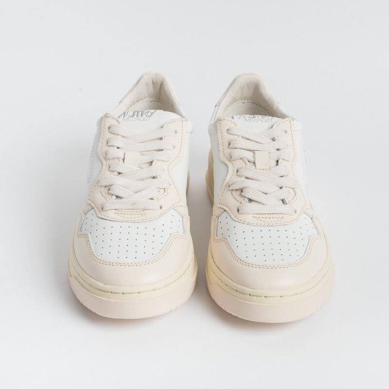 AUTRY - AULW WB28 - Sneakers LOW WOM LEAT - Bianco Rosa Chiaro Scarpe Donna AUTRY - Collezione donna