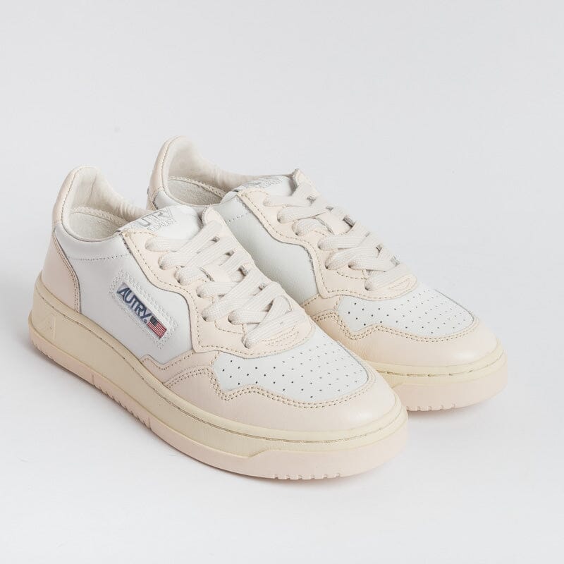 AUTRY - AULW WB28 - Sneakers LOW WOM LEAT - Bianco Rosa Chiaro Scarpe Donna AUTRY - Collezione donna