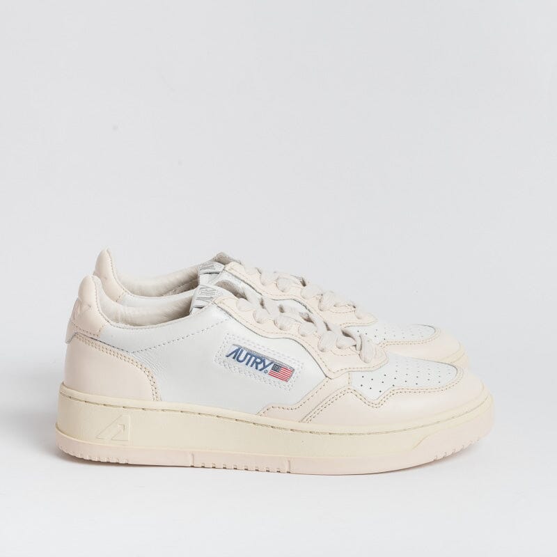 AUTRY - AULW WB28 - Sneakers LOW WOM LEAT - Bianco Rosa Chiaro Scarpe Donna AUTRY - Collezione donna
