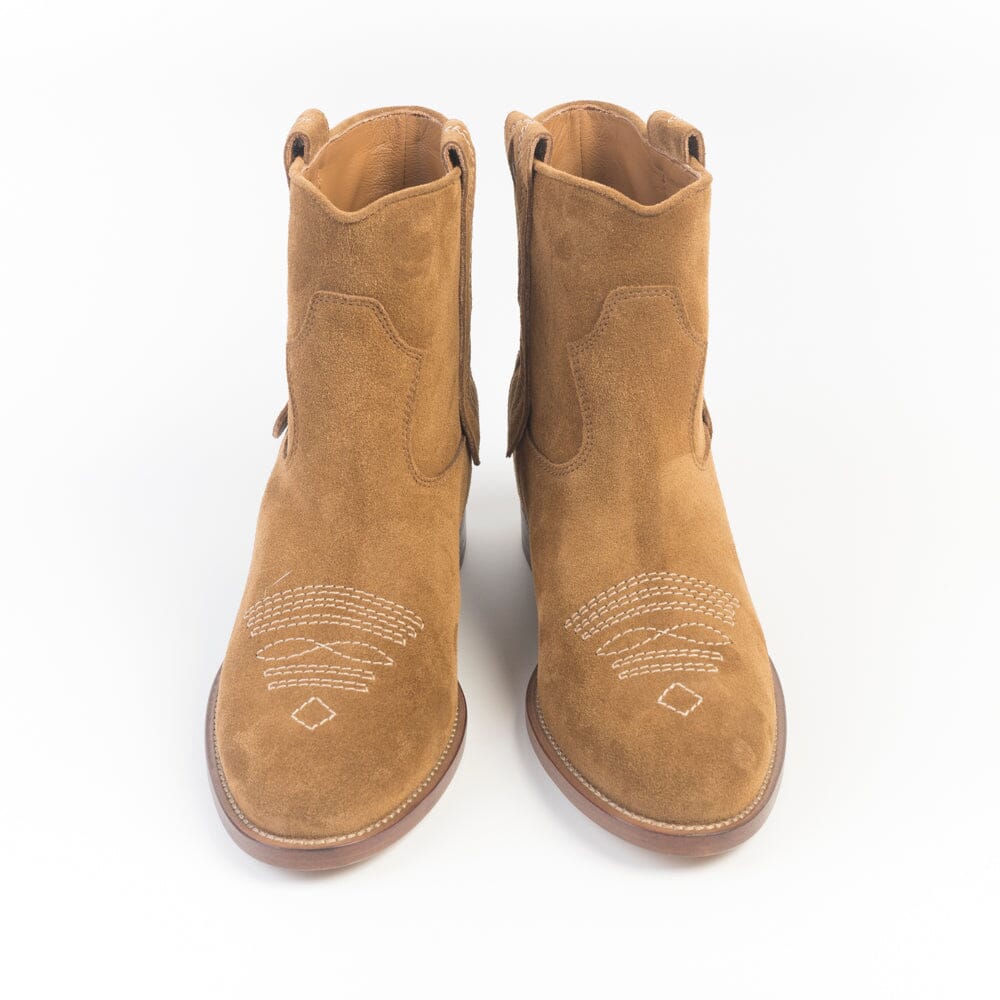 VIA ROMA 15 - Stivaletto Texano 4665 - Velour Martora - Laminato Bronzo Scarpe Donna Via Roma 15