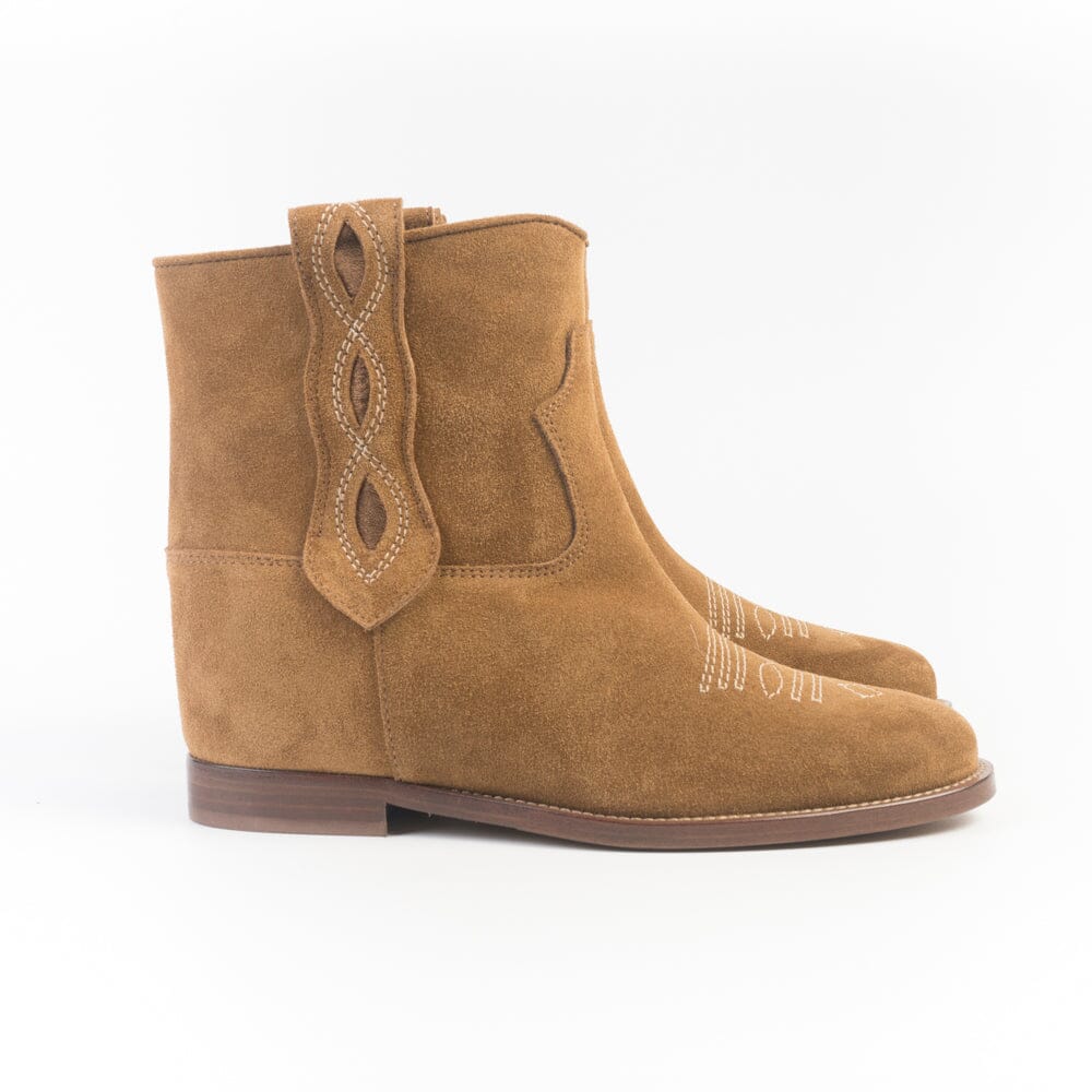 VIA ROMA 15 - Stivaletto Texano 4665 - Velour Martora - Laminato Bronzo Scarpe Donna Via Roma 15