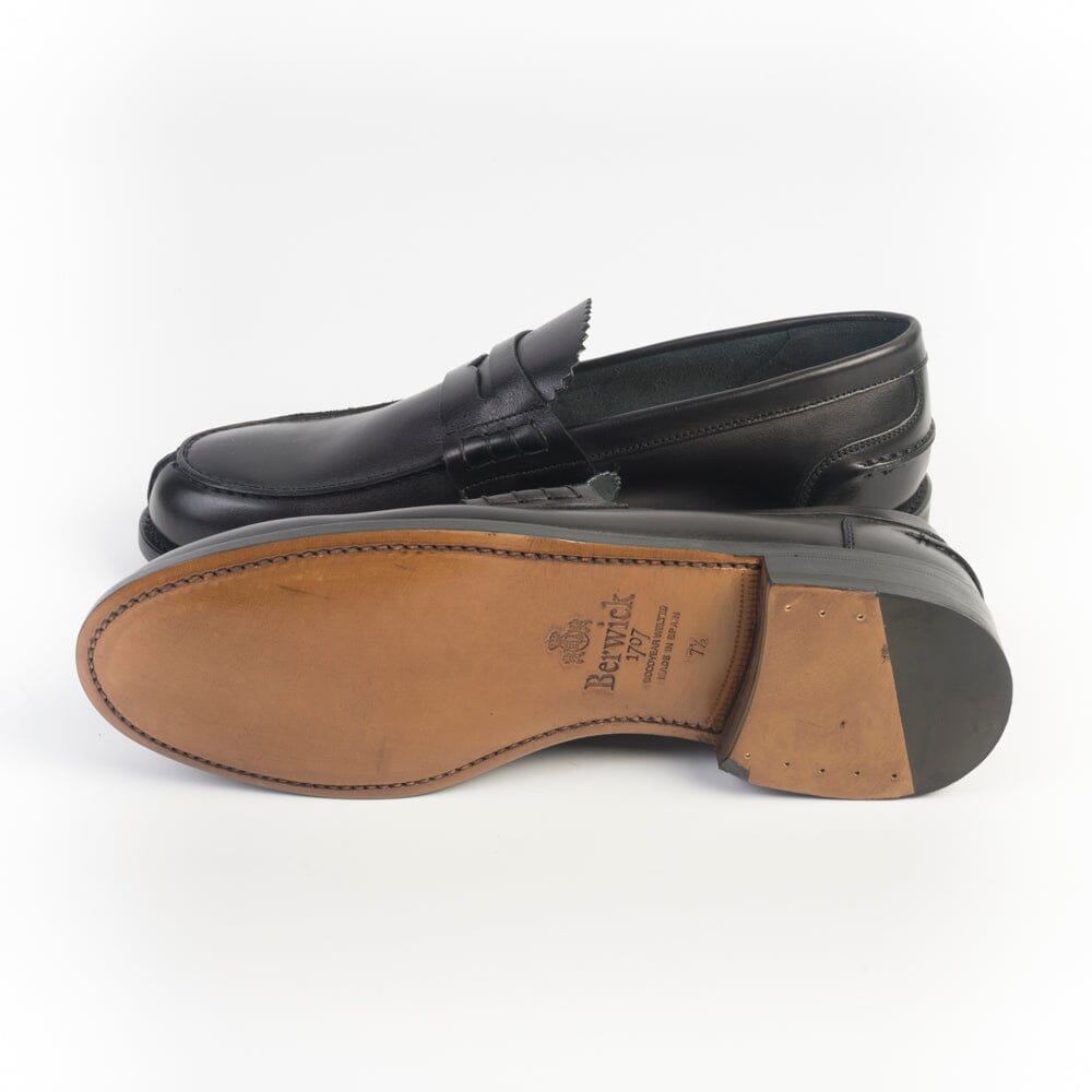 BERWICK 1707 - Mocassino - 5169 - Chateaubriand Nero Cuoio Scarpe Uomo Berwick 1707