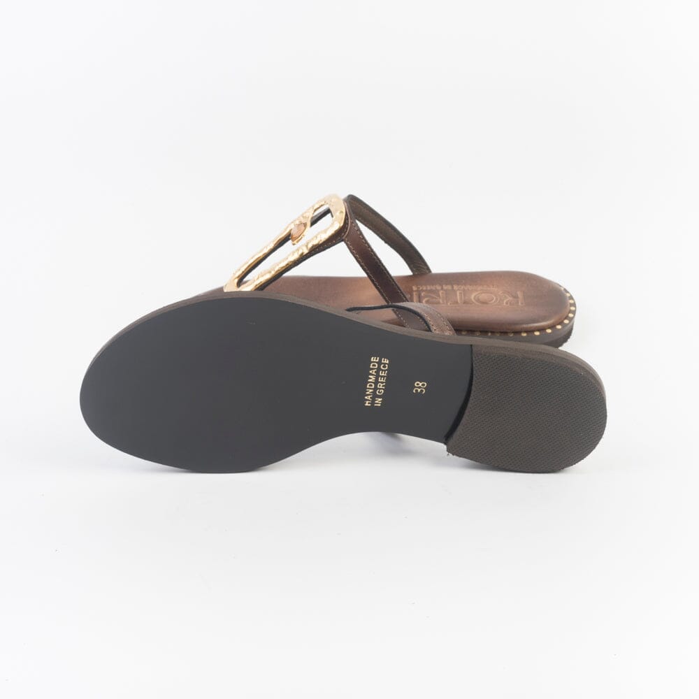 MAKIS KOTRIS - Sandali Bassi 02-310 - Chocolate Scarpe Donna MAKIS KOTRIS