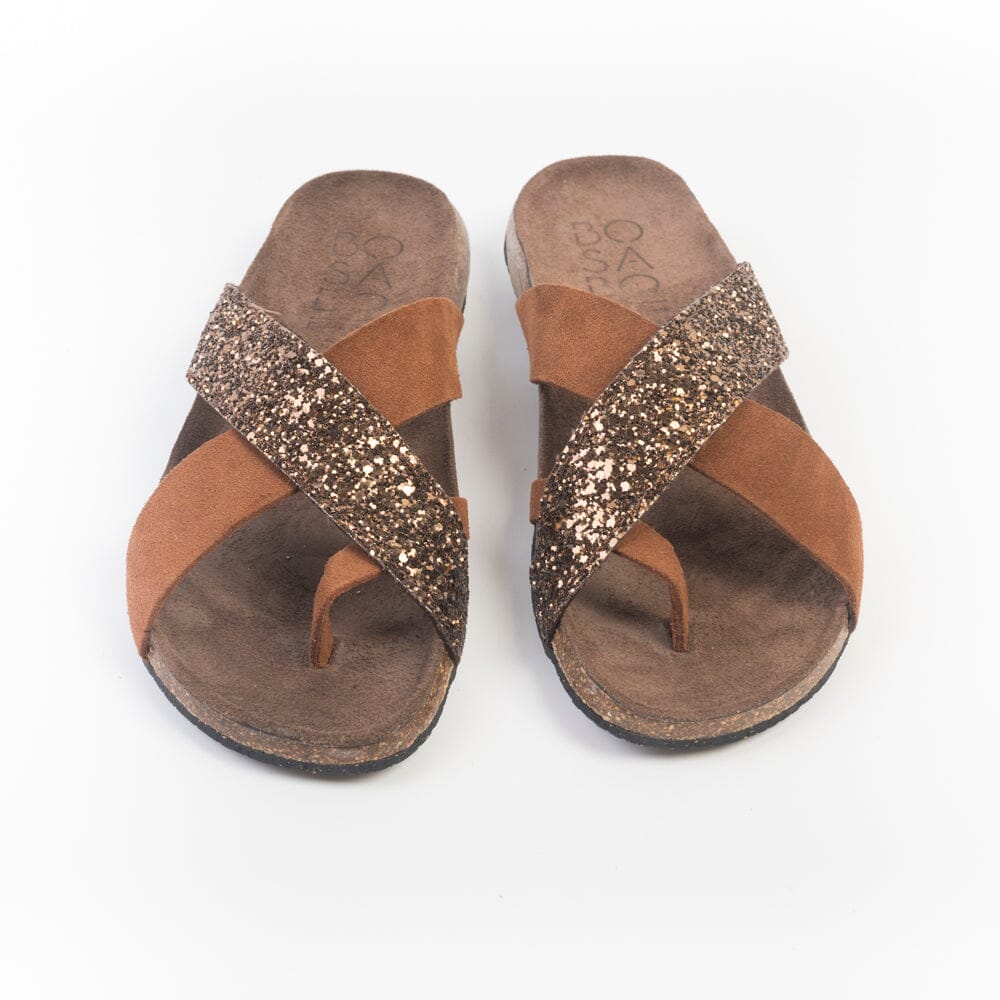 BOSABO - Sandali bassi - 464 - Glitter Nocciola Scarpe Donna BOSABO
