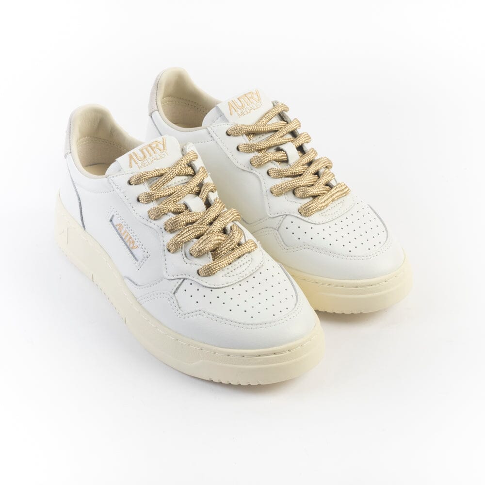 AUTRY - AULW SW01 -Sneakers LOW WOM ALL LEAT - Bianco Oro Scarpe Donna AUTRY - Collezione donna