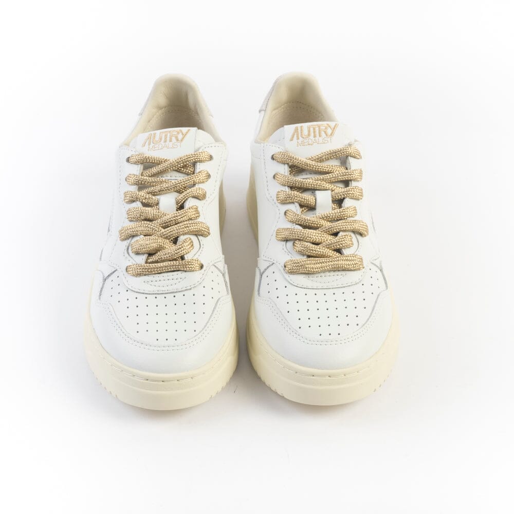 AUTRY - AULW SW01 -Sneakers LOW WOM ALL LEAT - Bianco Oro Scarpe Donna AUTRY - Collezione donna