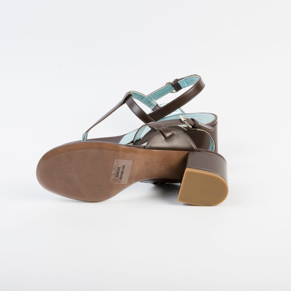 RELAC - Sandali con Tacco Mod. 004 - Pelle Testa di Moro Scarpe Donna RELAC