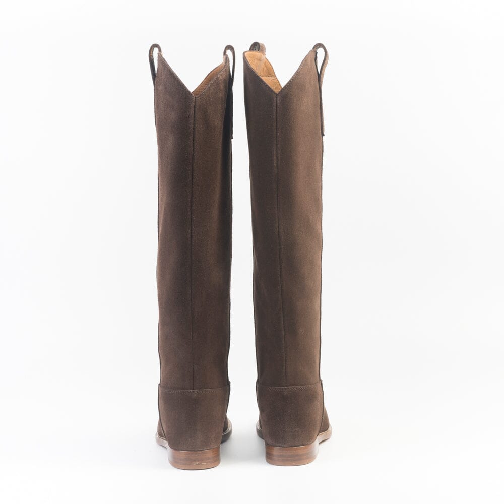 VIA ROMA 15 - Stivali - Texano - 4177 - Velour Marrone Scarpe Donna Via Roma 15