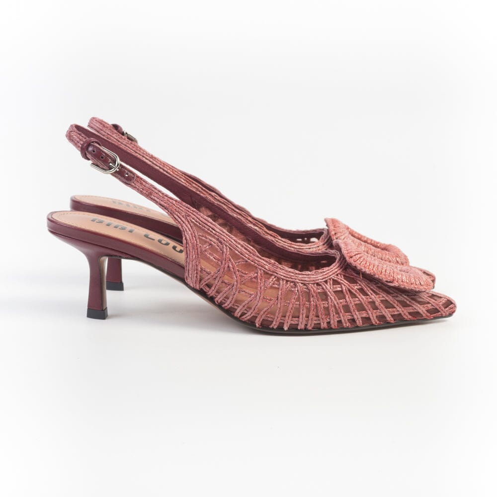 BIBI LOU - Sling Back - 648Z69VK - Rafia Burgundy Scarpe Donna BIBI LOU