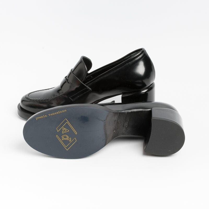 POESIE VENEZIANE - Mocassino Decolletè - SMA23 - Abrasivato Nero Scarpe Donna POESIE VENEZIANE