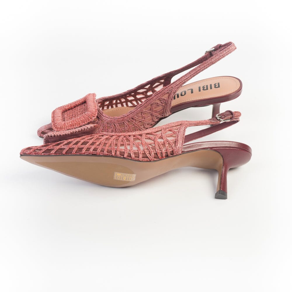 BIBI LOU - Sling Back - 648Z69VK - Rafia Burgundy Scarpe Donna BIBI LOU