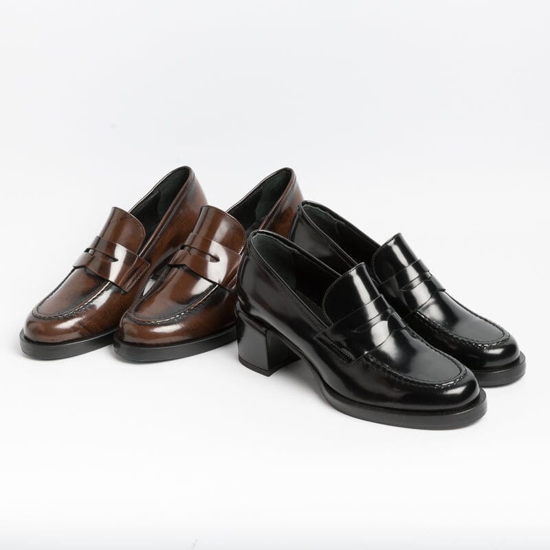 POESIE VENEZIANE - Mocassino Decolletè - SMA23 - Abrasivato Nero Scarpe Donna POESIE VENEZIANE