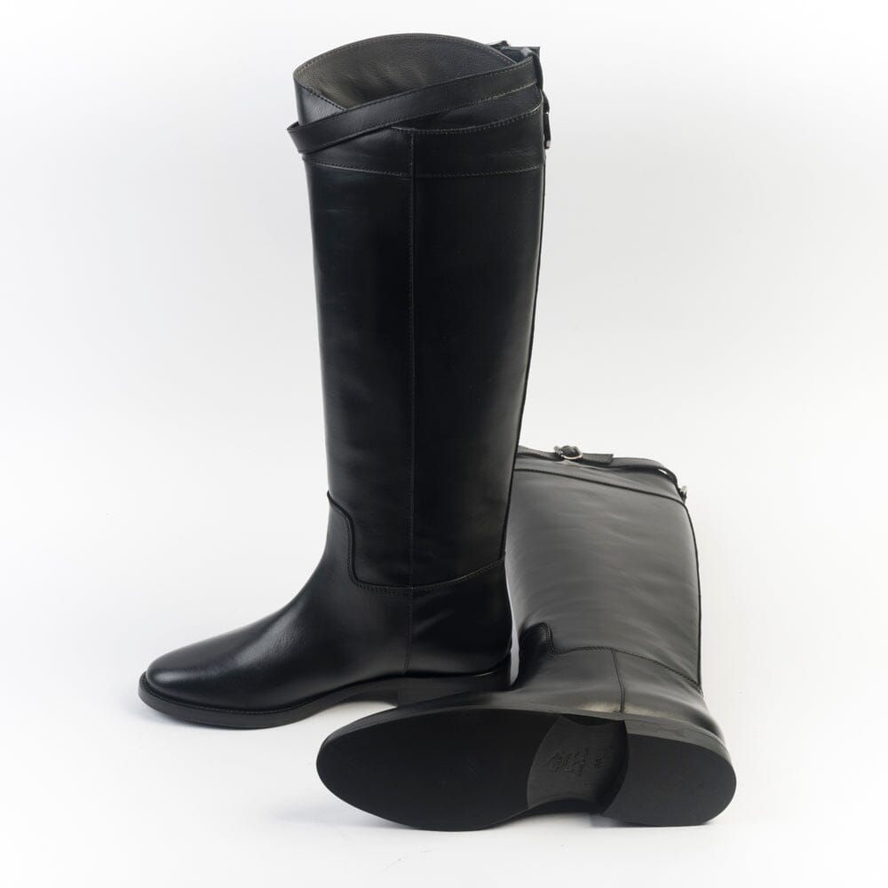 VIA ROMA 15 - Stivali - 4495- Santa Monica Nero Fibbia Cavallerizza Scarpe Donna Via Roma 15