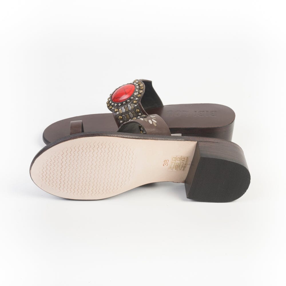 BIBI LOU - Mules - 979Z88KW - Pelle testa di moro corallo Scarpe Donna BIBI LOU