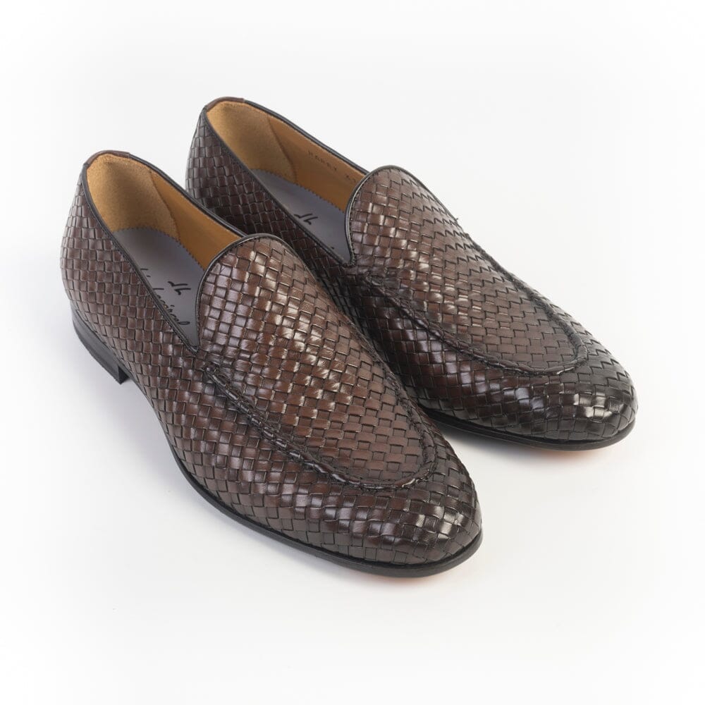 JUAN LACARCEL - Mocassino - X1312 - Castano intrecciato Scarpe Uomo JUAN LACARCEL