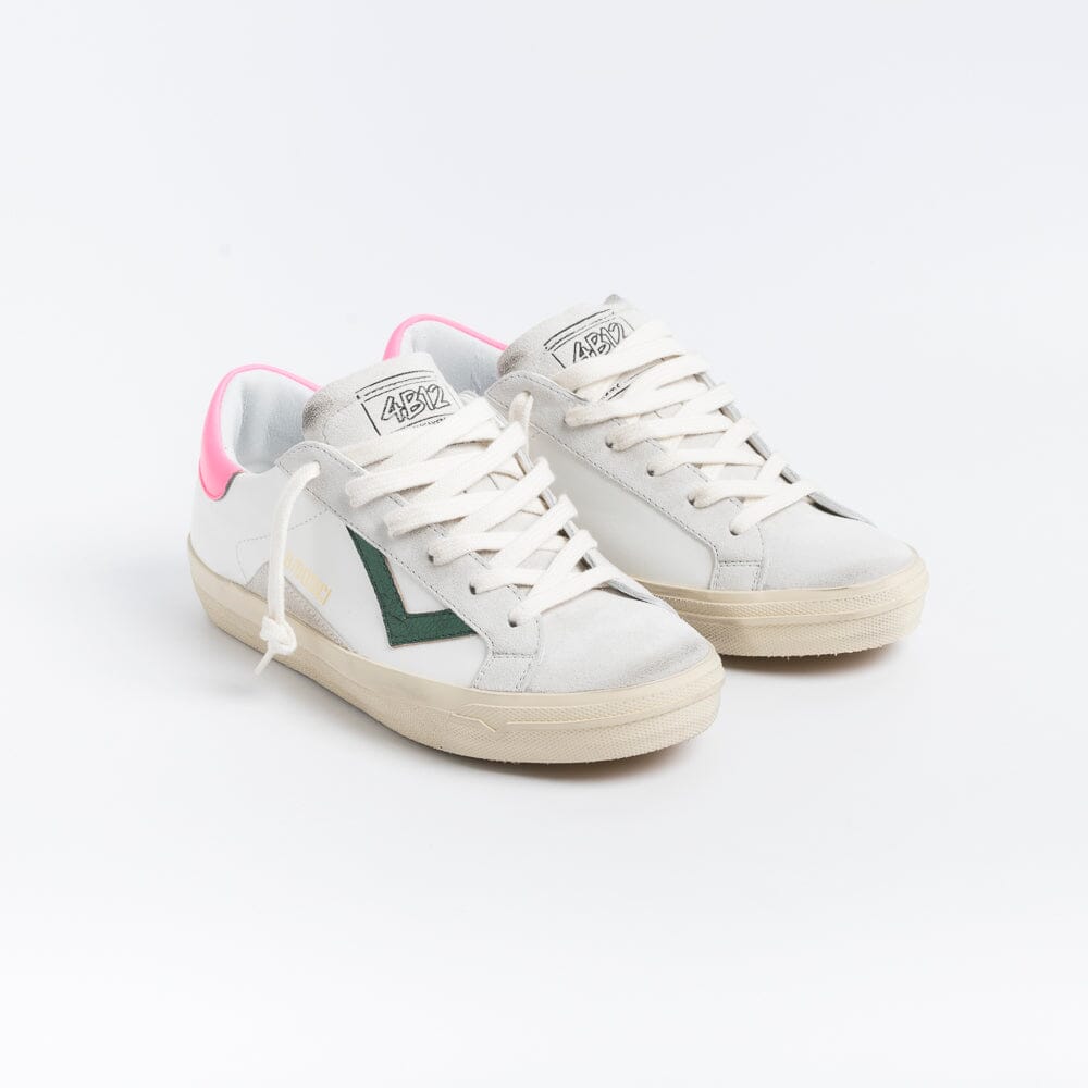 4B12 - Sneakers - Evo D308 - Bianco Fuxia Verde Scarpe Donna 4B12 