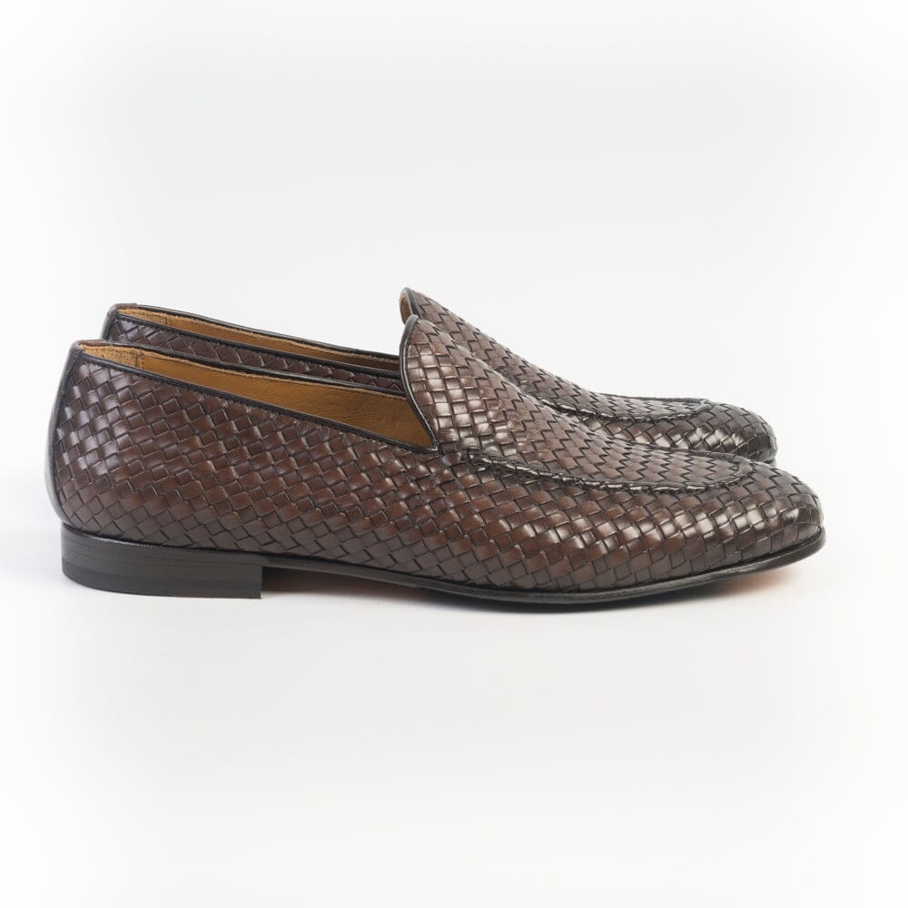 JUAN LACARCEL - Mocassino - X1312 - Castano intrecciato Scarpe Uomo JUAN LACARCEL