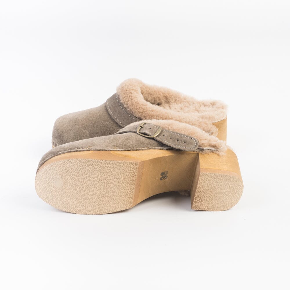 BOSABO - Zoccolo Sabot - Compliba Velour Taupe Scarpe Donna BOSABO