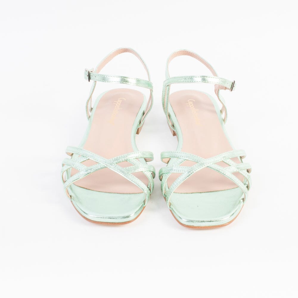 CappellettoShop - Sandali Bassi - Patty14- Verde Acqua Scarpe Donna CAPPELLETTO 1948 