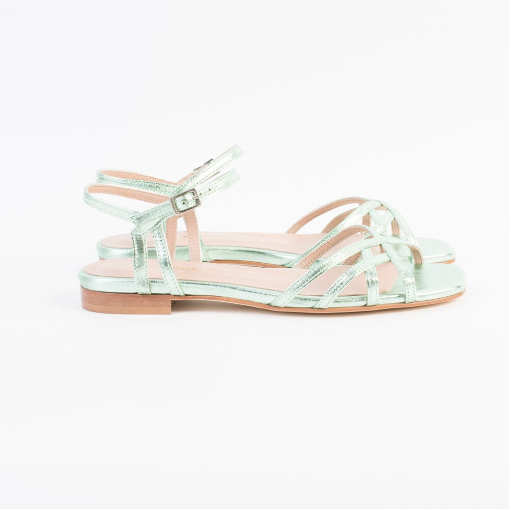 CappellettoShop - Sandali Bassi - Patty14- Verde Acqua Scarpe Donna CAPPELLETTO 1948